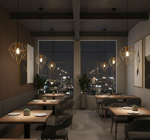 Contemporary Gold-Black Pendant Light