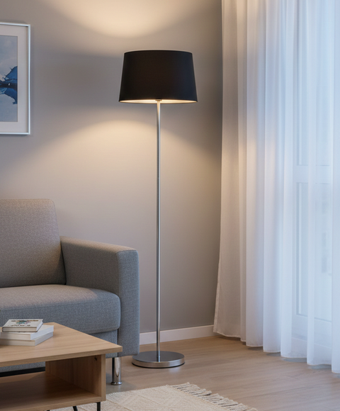 Modern Black And Silver Floor Lamp