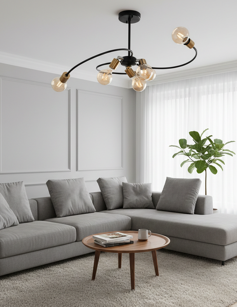 Modern Black Sputnik Chandelier