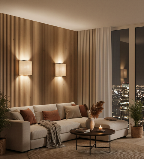 Decorative Rectangular Rattan Wall Light