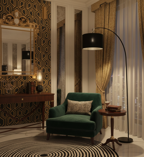 Black Arched Floor Lamp