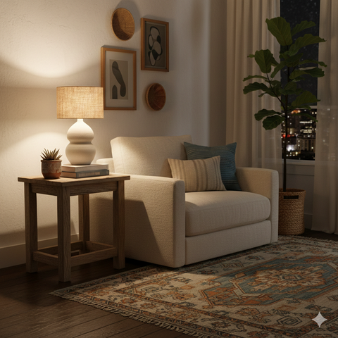 Minimal Beige Table Lamp