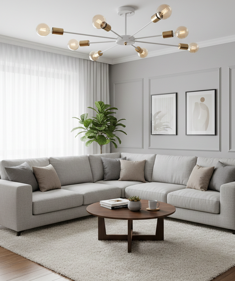Modern White Sputnik Chandelier