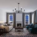 Contemporary Black Candle-Style Chandelier