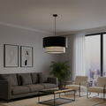 Black Leather Shade Single Pendant