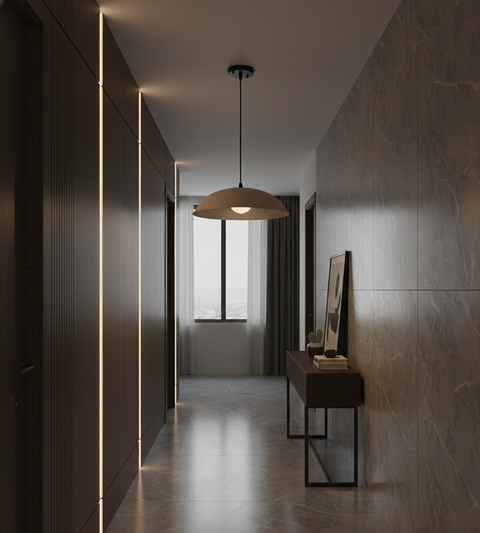 Modern Sandy Metal Shade Pendent