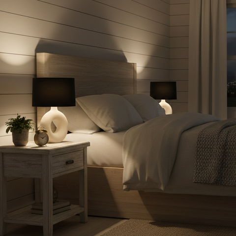 Boho Navy Shaded Table Lamp