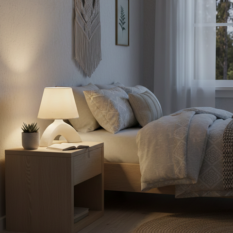 Artistic White Table Lamp