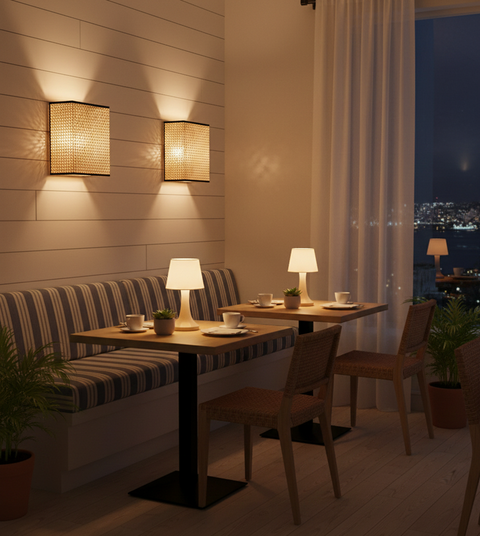 Decorative Rectangular Rattan Wall Light