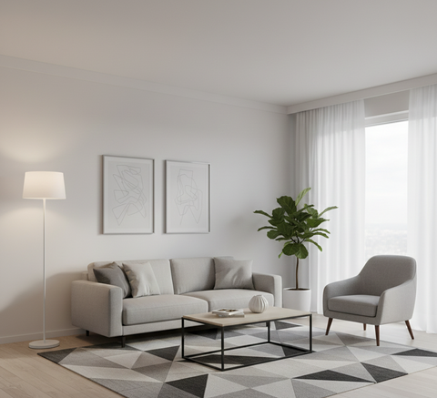 Modern White And Silver Torchiere