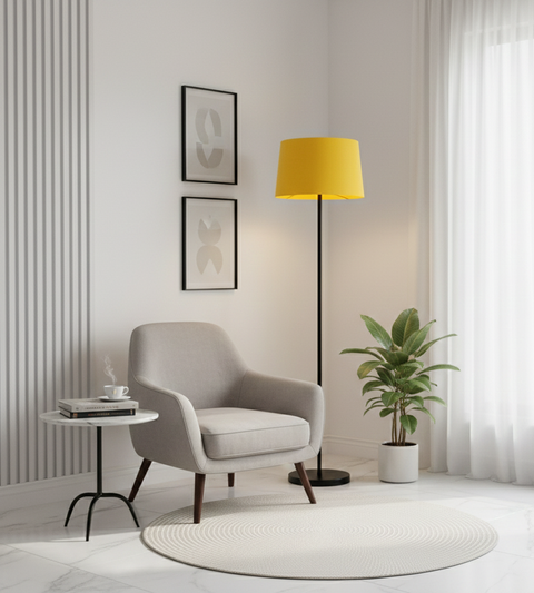 Modern Yellow And Black Torchiere