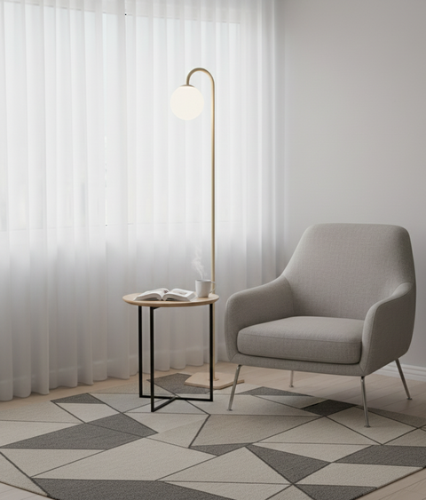 Modern Light Beige Floor Lamp