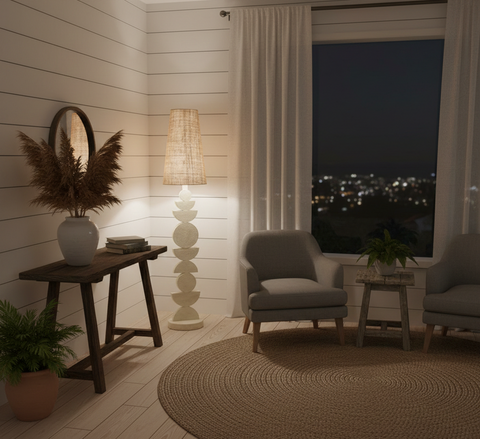 Artistic Wood Floor Lamp