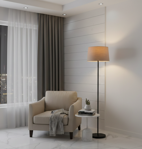 Black Torchiere Floor Lamp