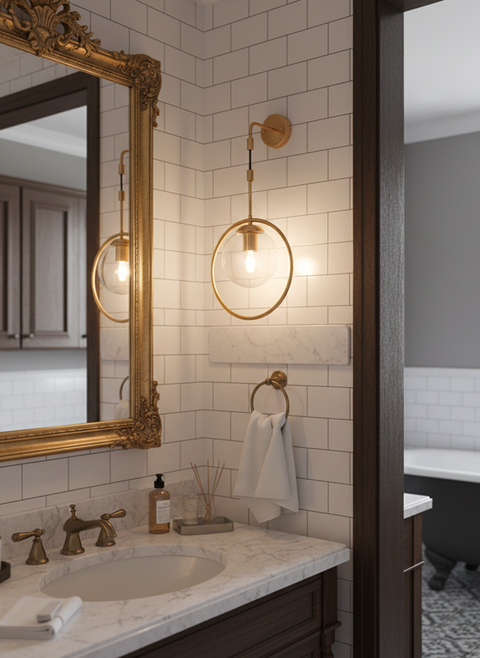 Contemporary Gold Mounted Wall Lamp