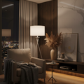 Minimalist Tripod Cotton Shaded Floor Lamp