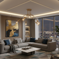 Industrial Gold Branched Chandelier