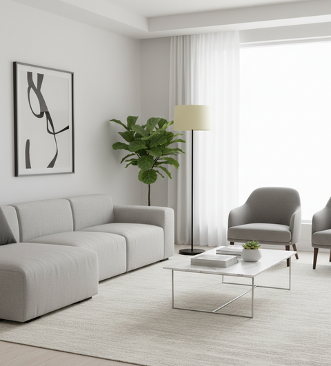 Modern Pistage And Black Torchiere