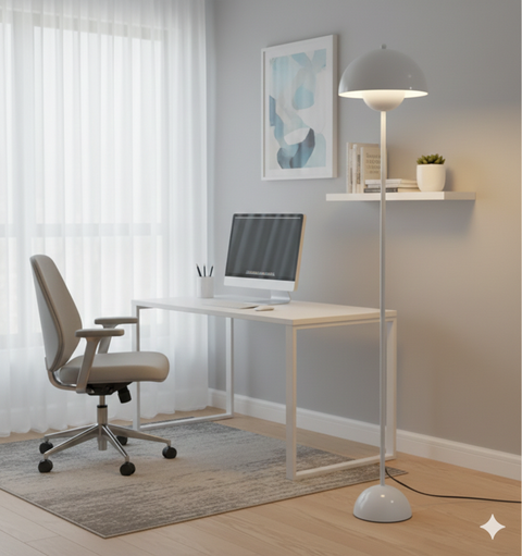 Modern Light Grey Floor Lamp