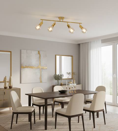 Minimalist Gold Track Ceiling Lamp