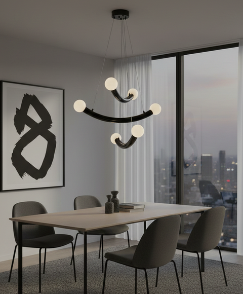 Modern Black Pendant