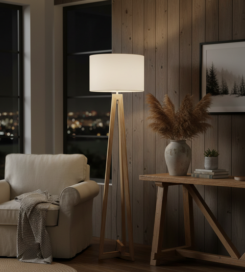 Boho white floor lamp