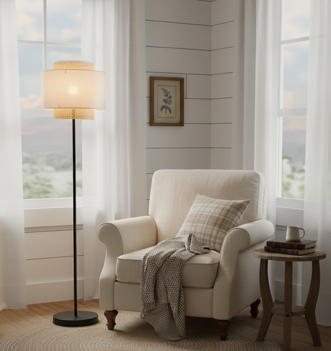 Boho Beige  Floor Lamp