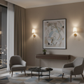 Minimilaist Gold  upright wall torchiere.