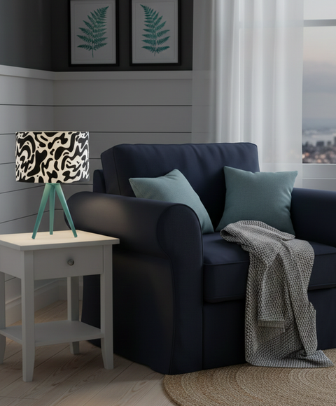 Tripod  Printed Shaded Table Lamp