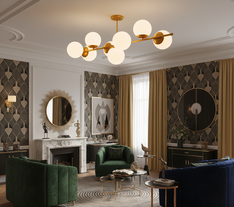 Modern Gold Track Chandelier