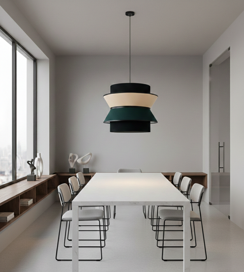 Elegant Black, Beige & Green Pendant Ceiling