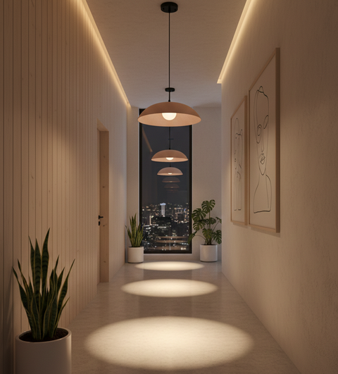 Modern Sandy Metal Shade Pendent