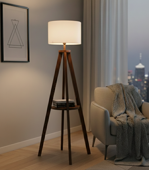 Modern White Tripod Floor Lamp