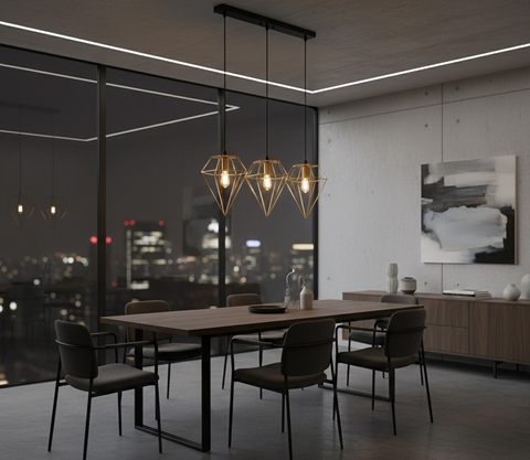 Modern Geometric Track Pendant Light