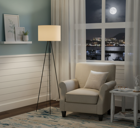 Minimalist Black Tripod floor lamp