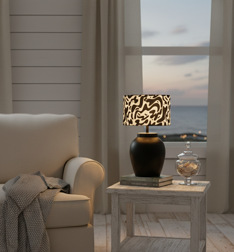 Black & White Pottery Table Lamp