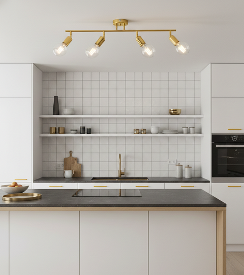 Minimalist Gold Track Ceiling Lamp