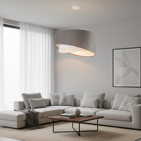 Contemporary Light Grey& White Shaded pendant