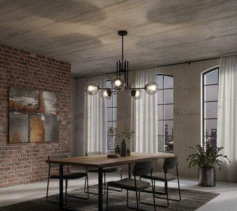 Stylish Black Sputnik Chandelier
