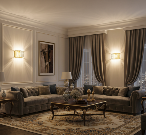 Crystal Glass Flush-Mounted Wall Light