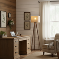 Boho Beige Tripod Floor Lamp