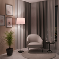 Modern Powder Pink And Black Torchiere