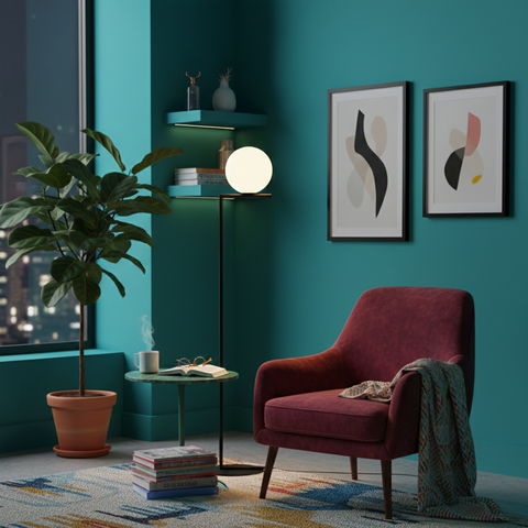 Geometric Black Floor Lamp