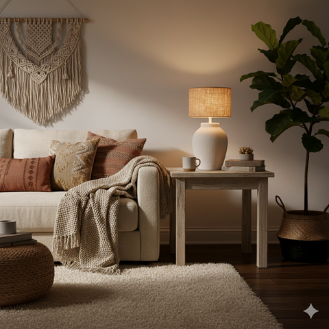 Minimal Beige Table Lamp