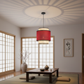 Rattan Cotton Shaded Pendent