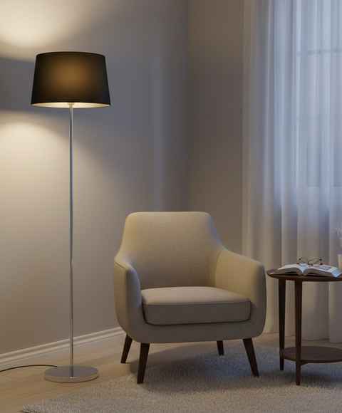 Modern Black And Silver Floor Lamp