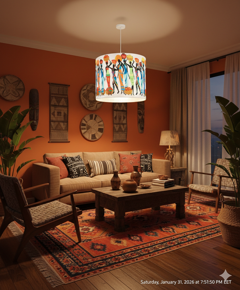 Modern Printed shade Pendant