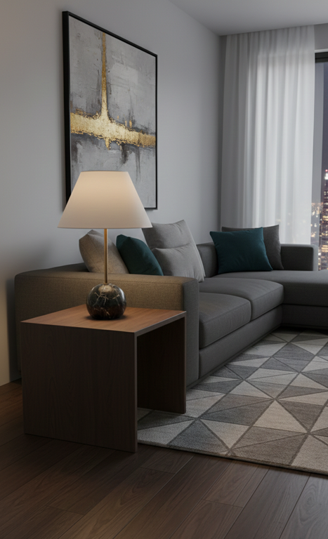 Modern Black Marble Base Table Lamp