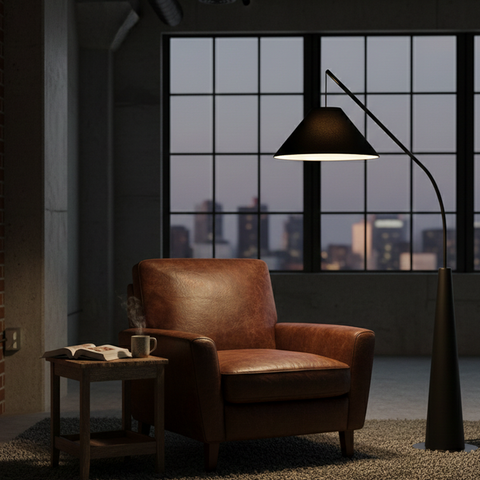 Industrial Black Floor Lamp