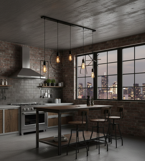 Industrial Black Track Pendant